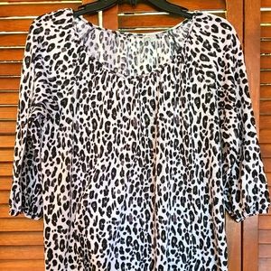 NY Collection medium animal print shirt
